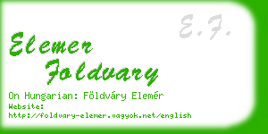 elemer foldvary business card